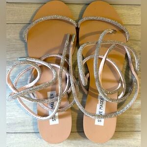 Steve Madden Metallic Wrap Sandals, Size 8